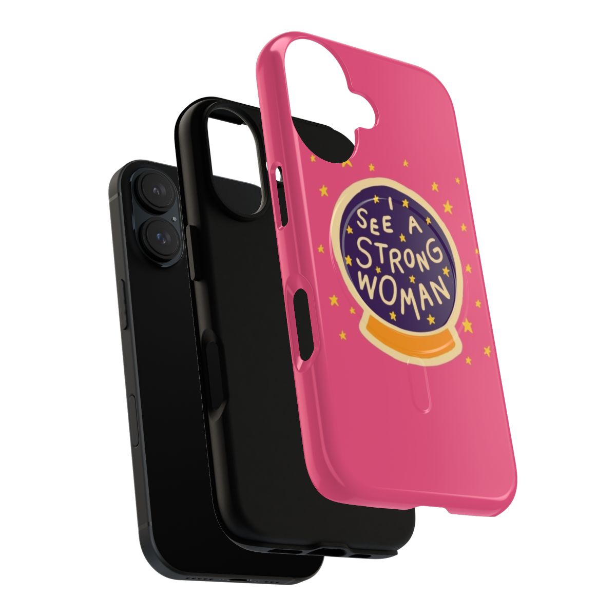 Magnetic tough phone case with inspirational "I see a strong woman" design - Layers