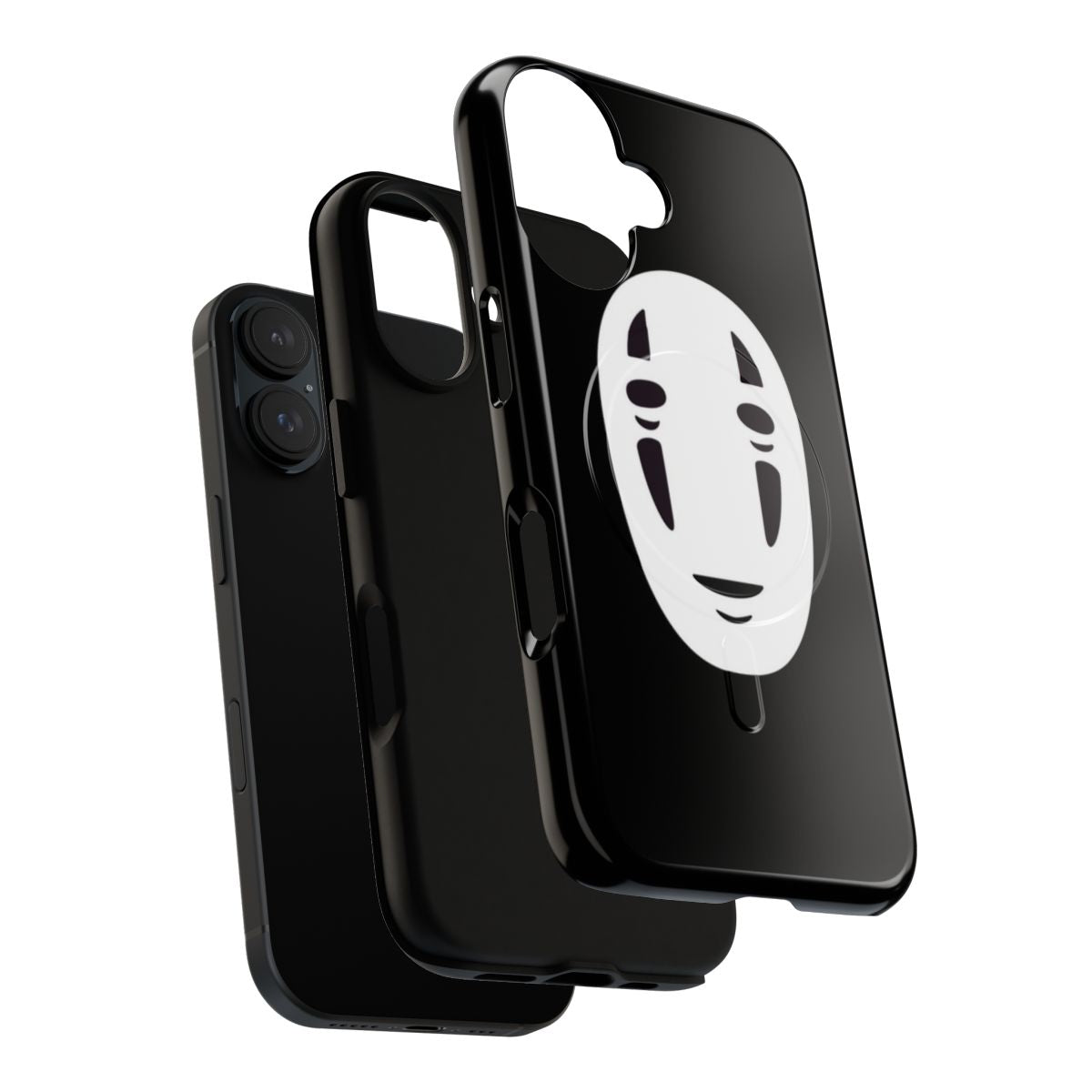 Spirited Away phone case featuring No Face character and Japanese Kanji design - Layers