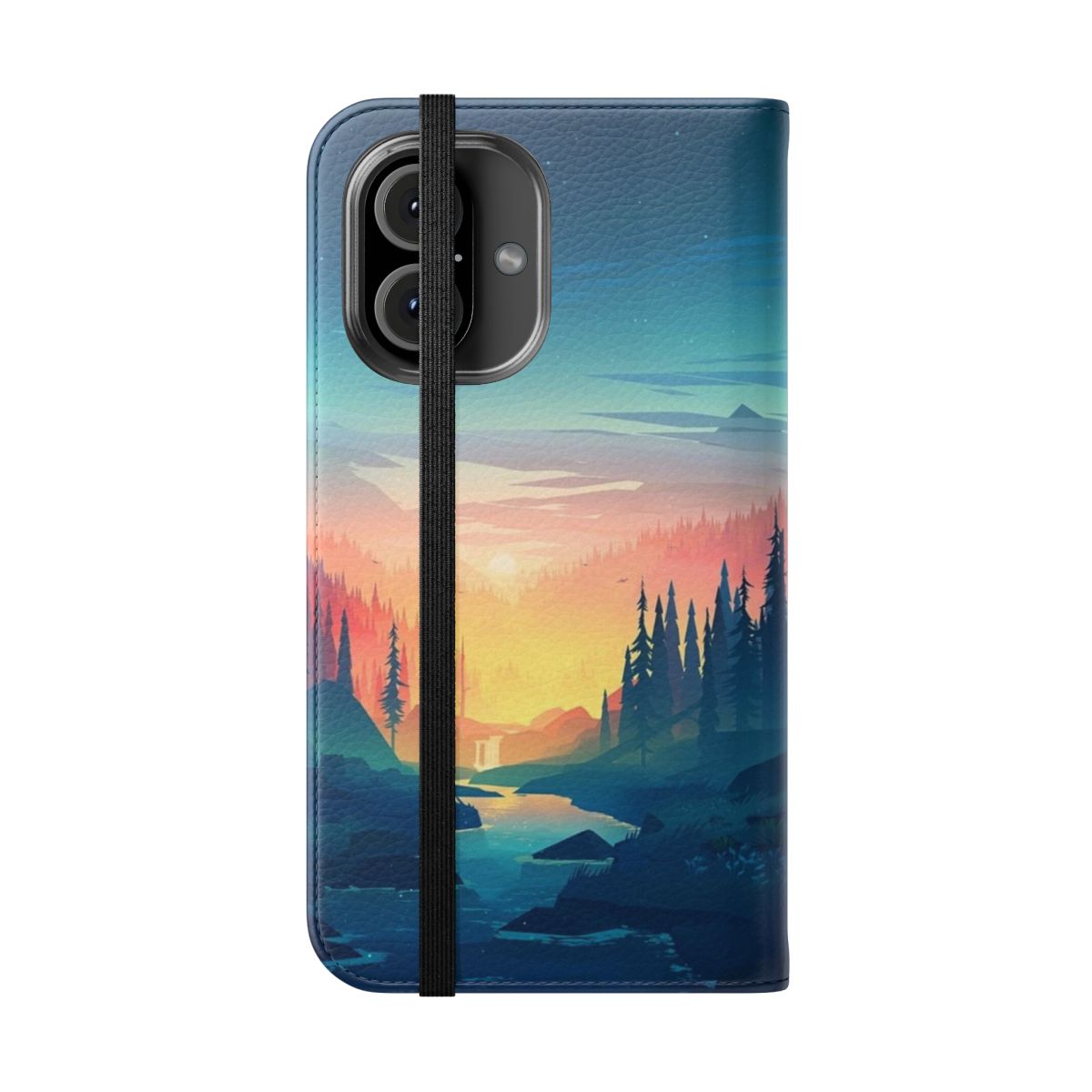 Wilderness-Inspired Nature Phone Case with Scenic Landscape Design - Folded Front