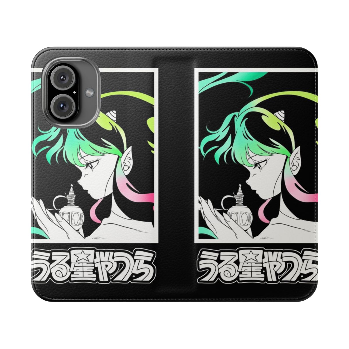 Flip cover phone case featuring the iconic characters from the classic anime and manga series Urusei Yatsura.