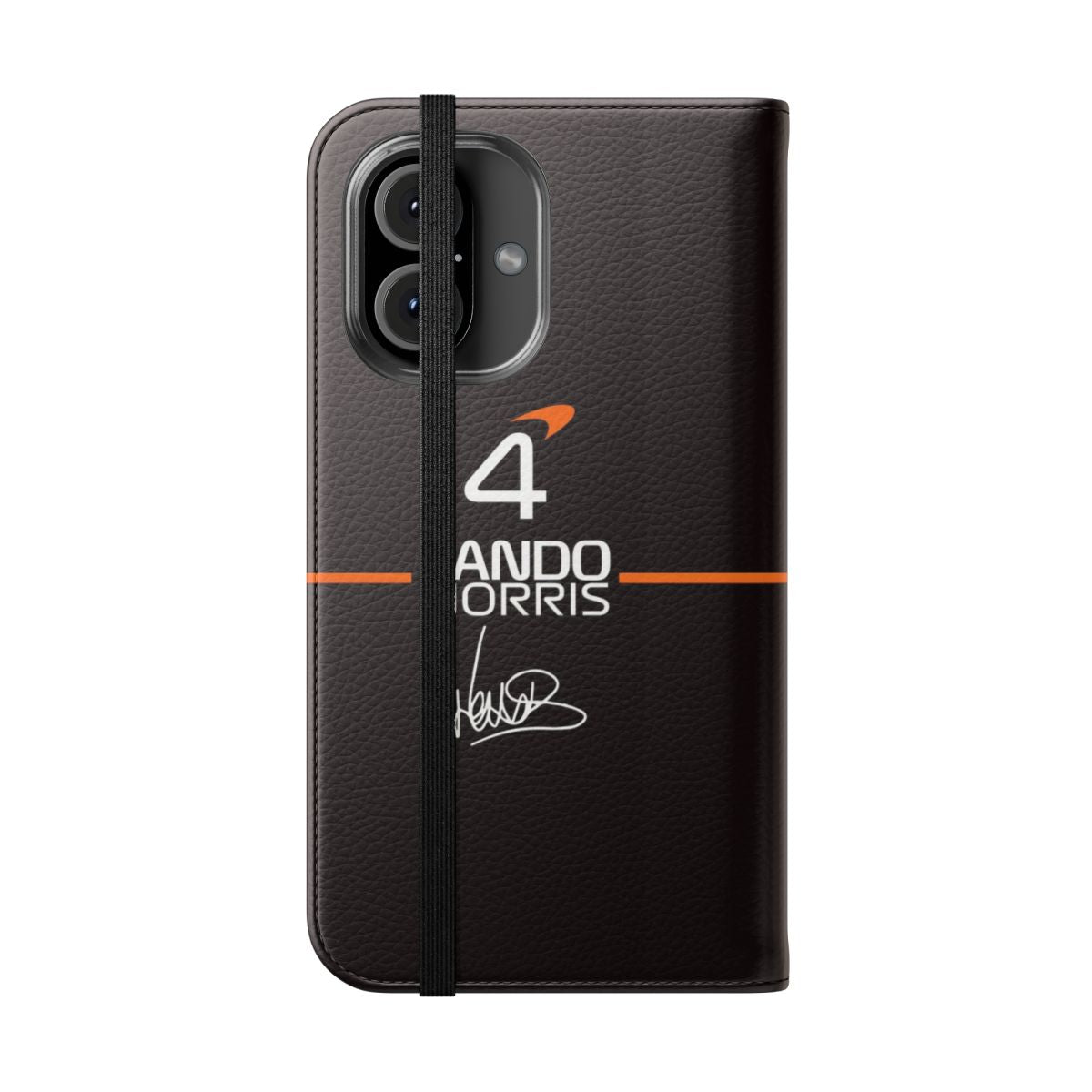 Lando Norris Inspired Phone Case with Flip Cover Design - Folded Front