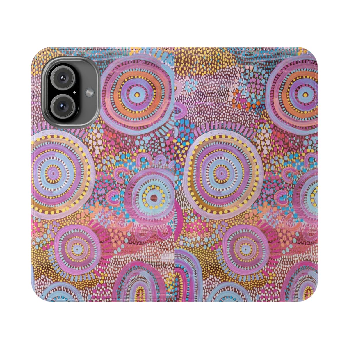 Seashell-patterned flip cover phone case