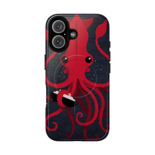 Kraken Attaken Magnetic Tough Phone Case featuring a detailed sea monster design