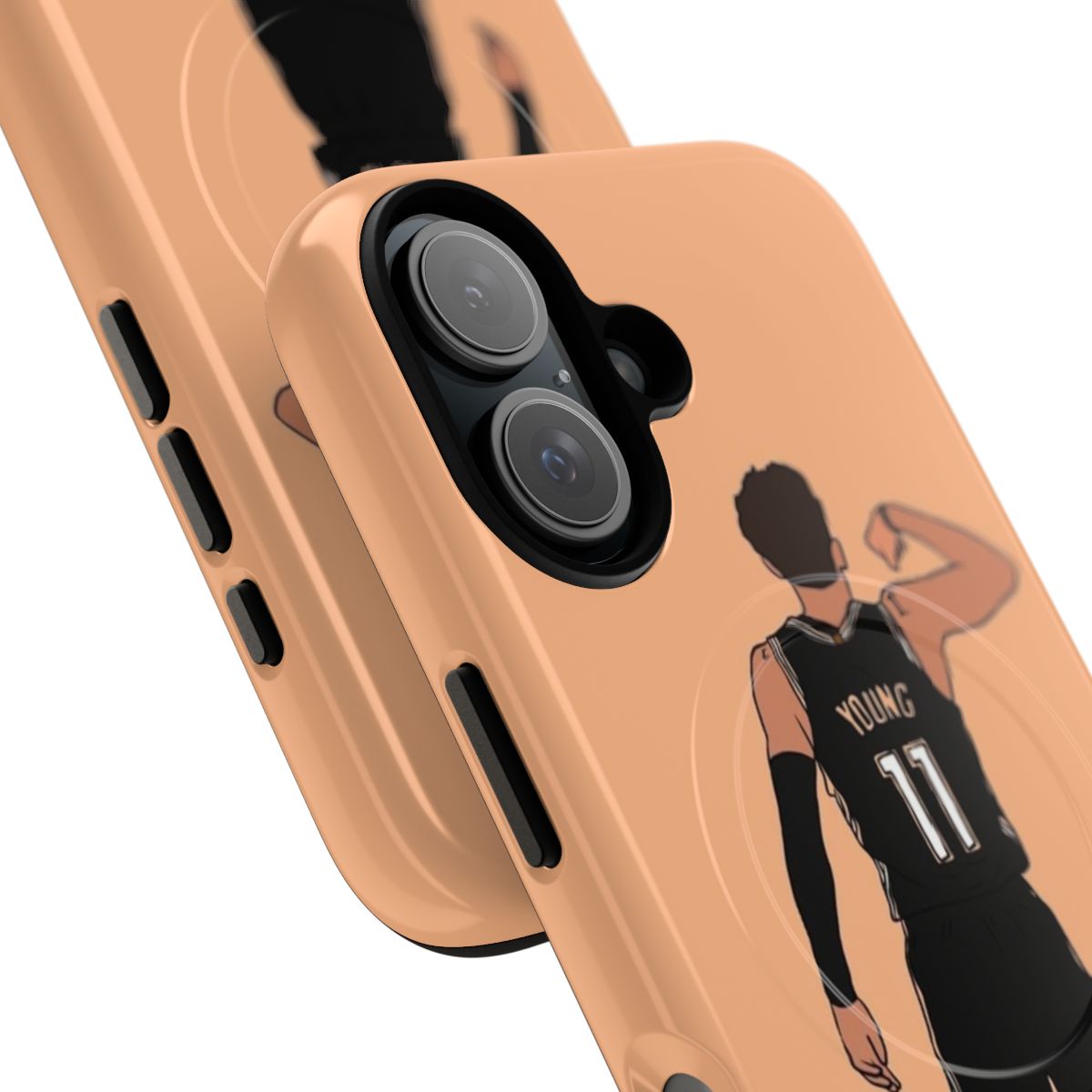 Trae Young-inspired flex magnetic phone case with basketball graphics - Detail