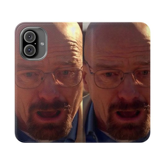 Walter White meme design on a flip phone case