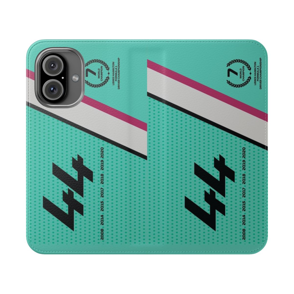 Sleek F1 inspired phone case featuring Lewis Hamilton's race car number 44