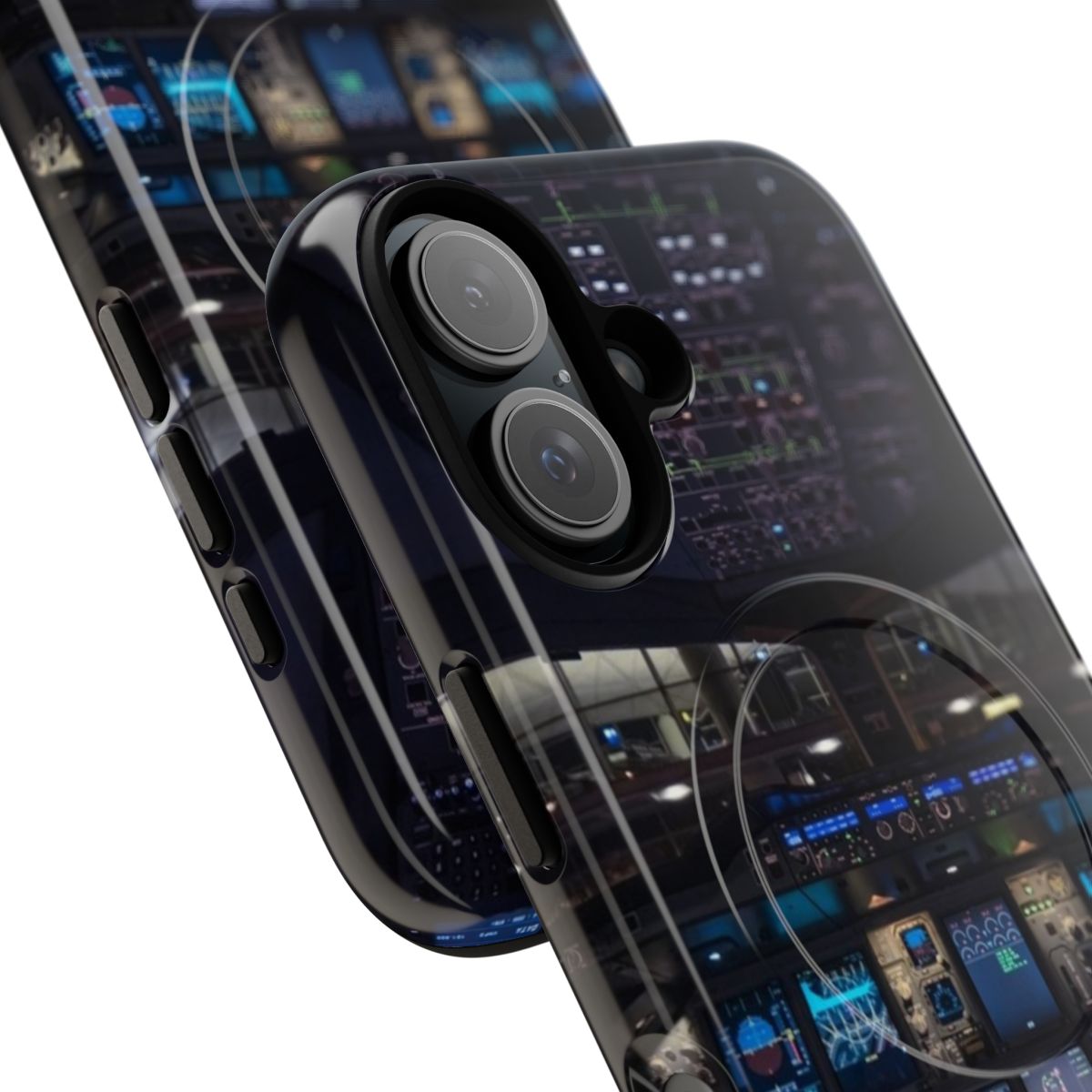 Premium magnetic tough phone case featuring the Airbus A380 design for aviation enthusiasts - Detail