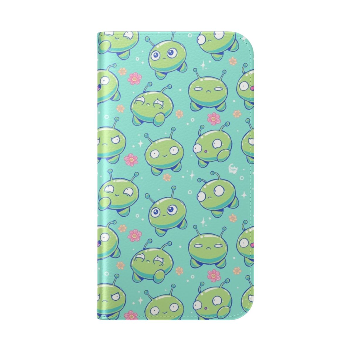 Cosmic Mooncake Pattern Phone Flip Cover Case - Folded Back