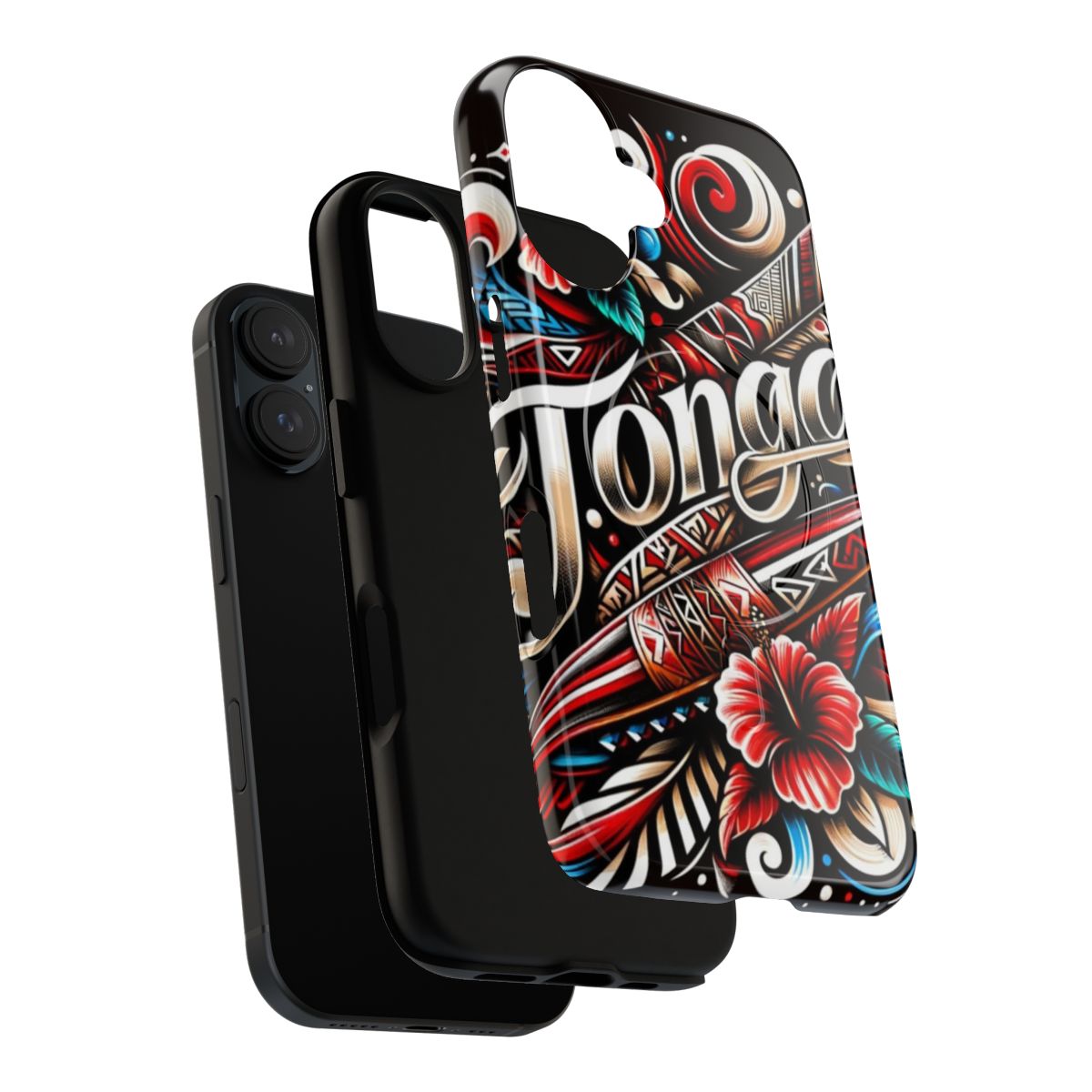 Tough magnetic phone case with Tonga themed design - Layers