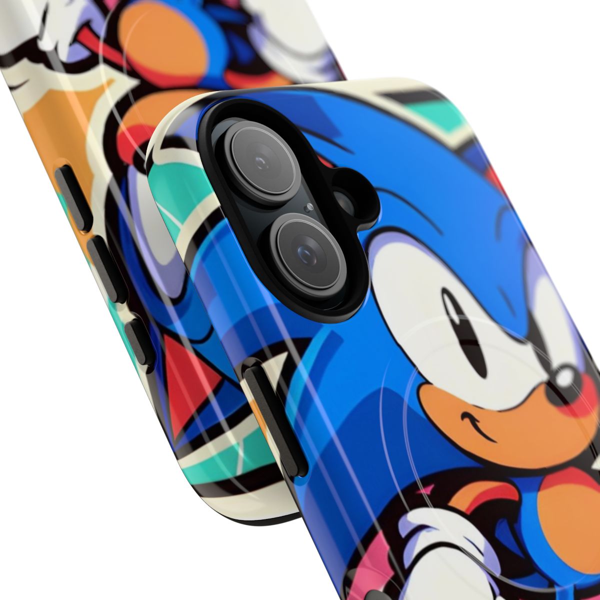 Magnetic tough phone case featuring Sonic the Hedgehog, the iconic video game character - Detail