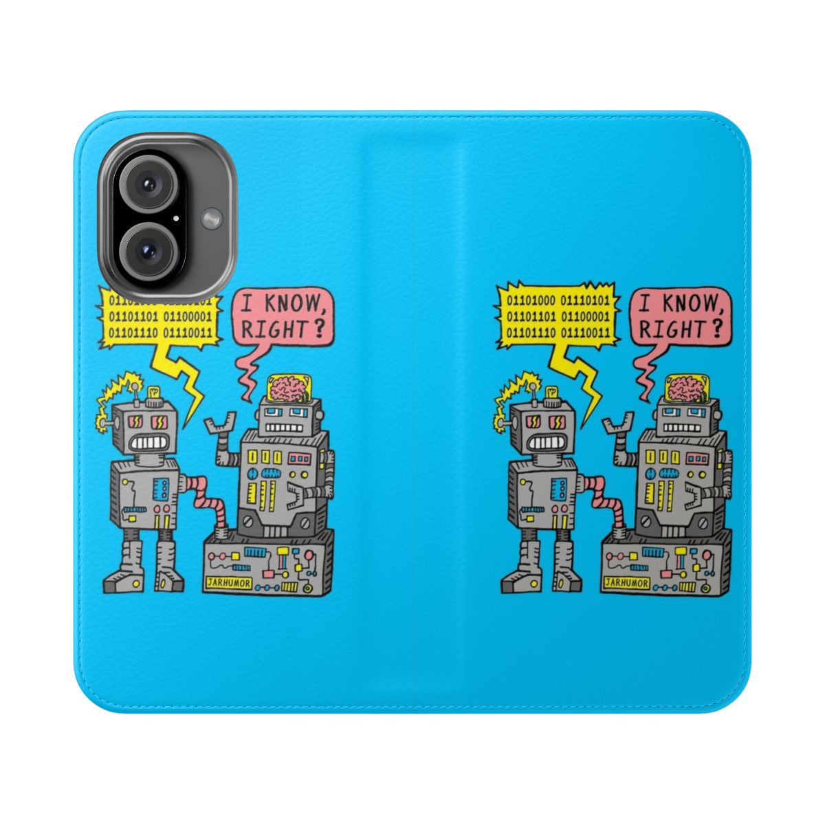 Robotic-Inspired Flip Cover Phone Case with Robot, AI, and Futuristic Design