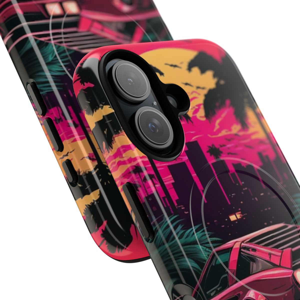 Retro Synthwave Car Design Phone Case - Detail