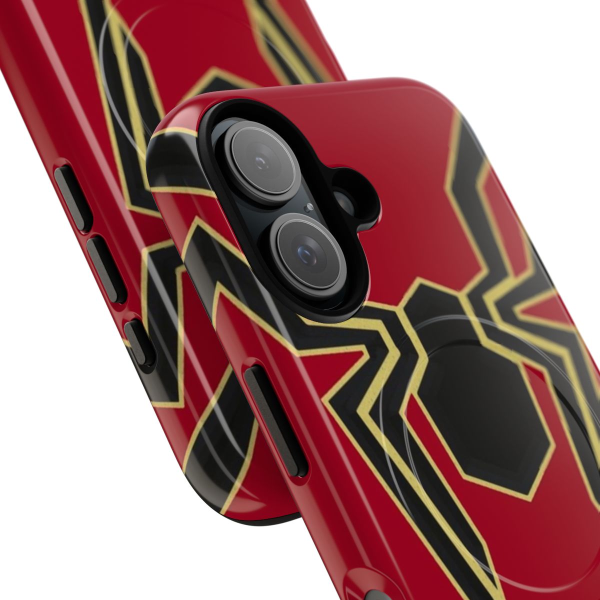 Magnetic tough phone case with iron spider symbol design - Detail