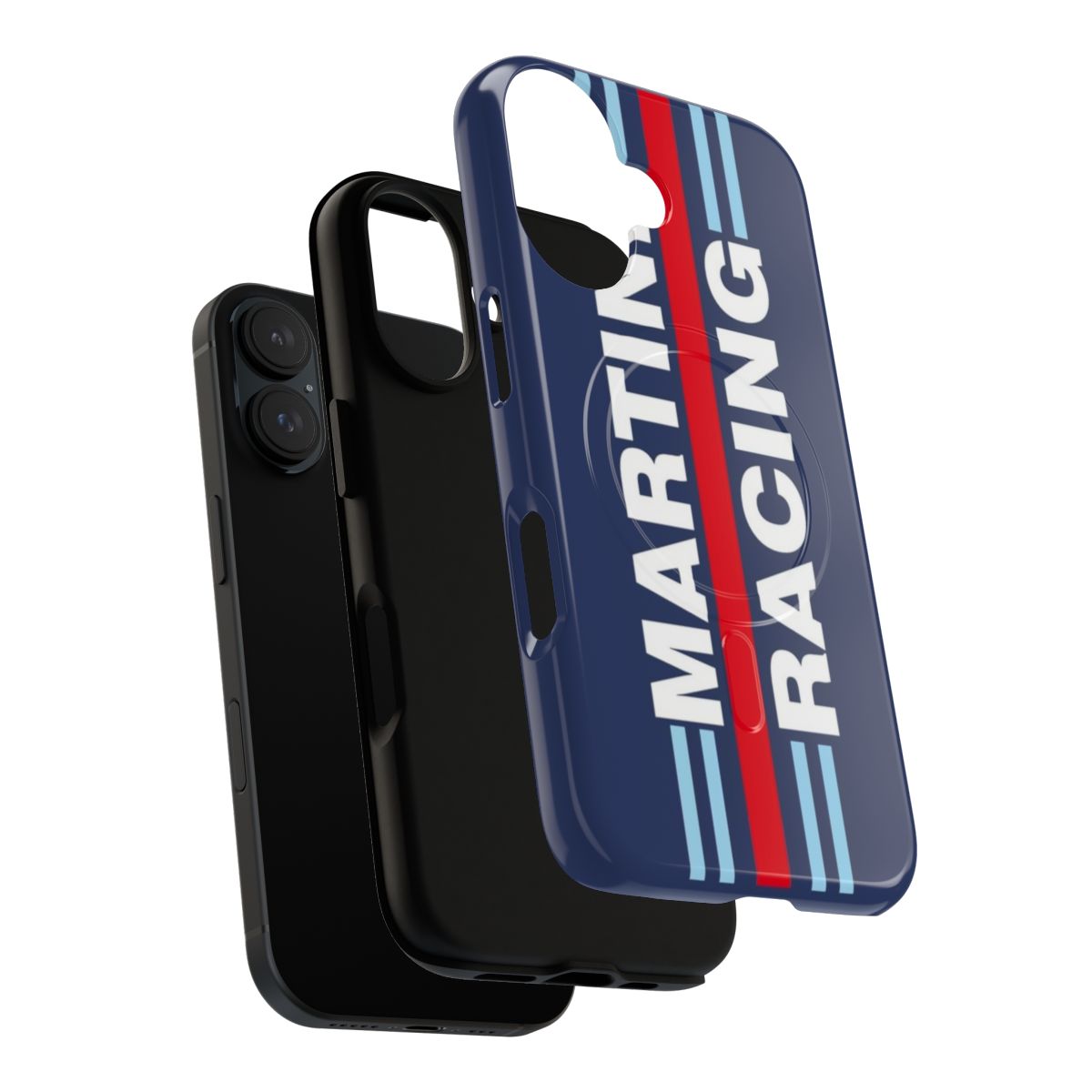 Vintage-inspired Martini Racing phone case with classic racing stripes and design - Layers