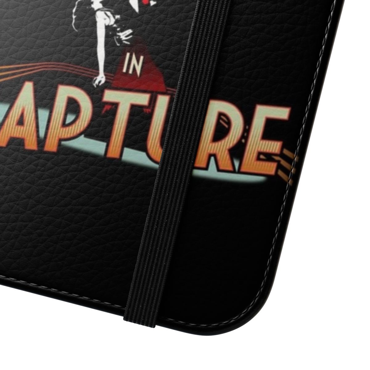 Bioshock-inspired flip phone case with Rapture city art - Close Up