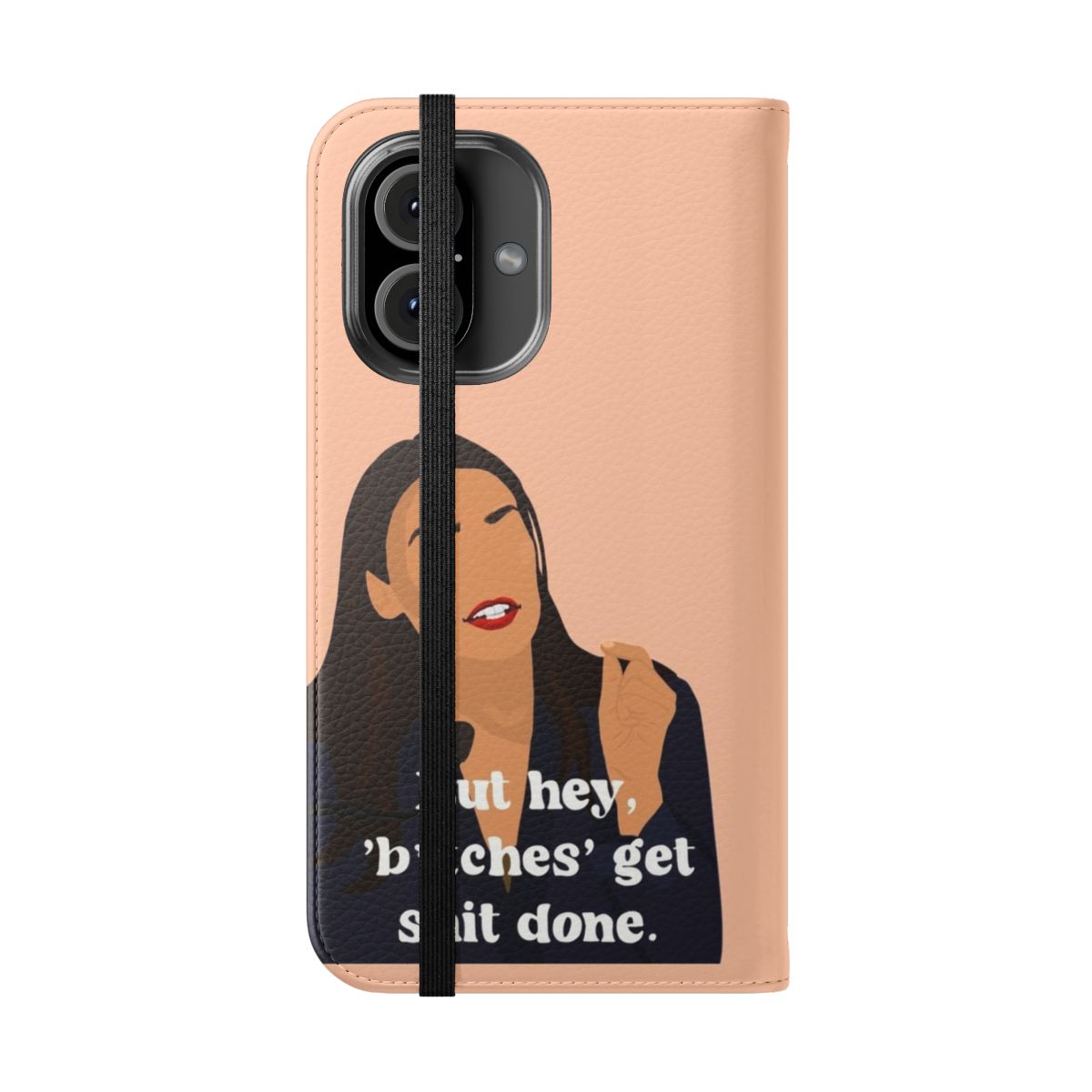 Inspirational feminist quote phone case featuring a strong woman role model design. - Folded Front