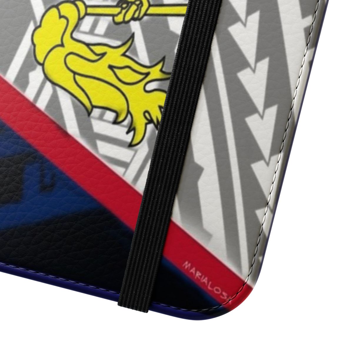 Colorful tribal pattern phone case featuring the flag of American Samoa - Close Up