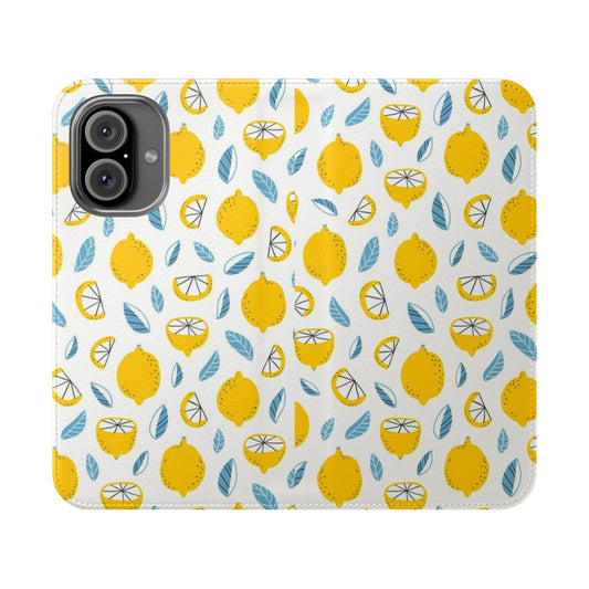 Colorful lemon pattern flip cover phone case