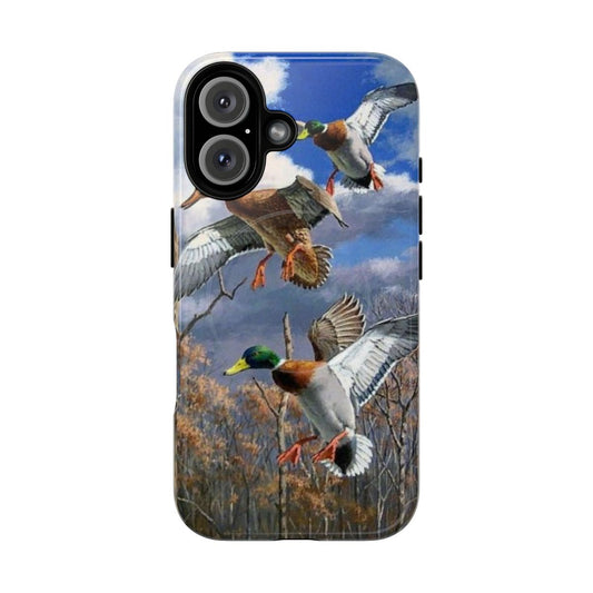 Mallard duck hunting phone case with camouflage design