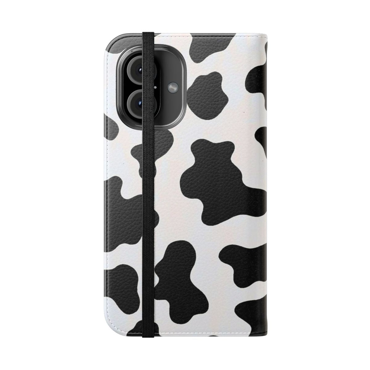 Cowhide-inspired cow print phone case with a trendy aesthetic design - Folded Front