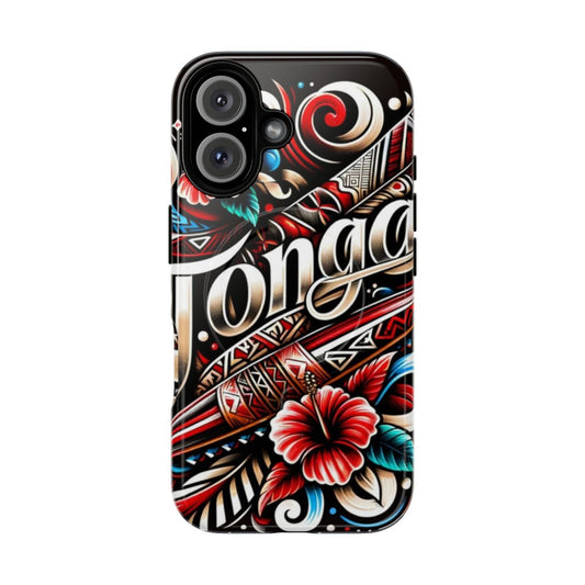 Tough magnetic phone case with Tonga themed design