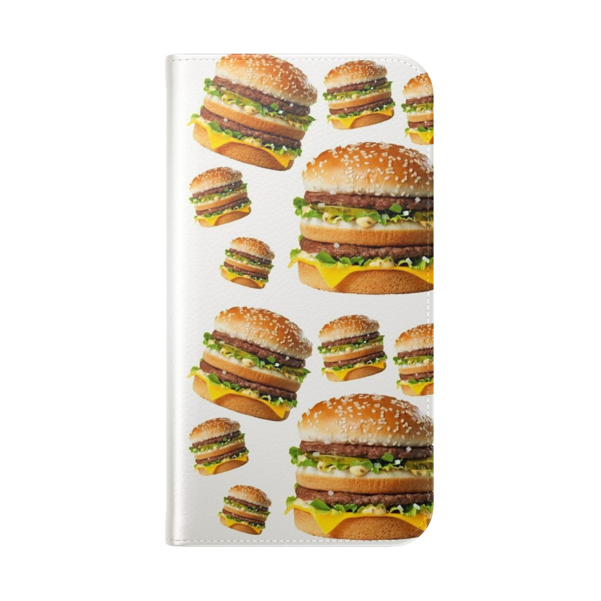 Big Macs-themed phone case cover with a playful, funny food design - Folded Back