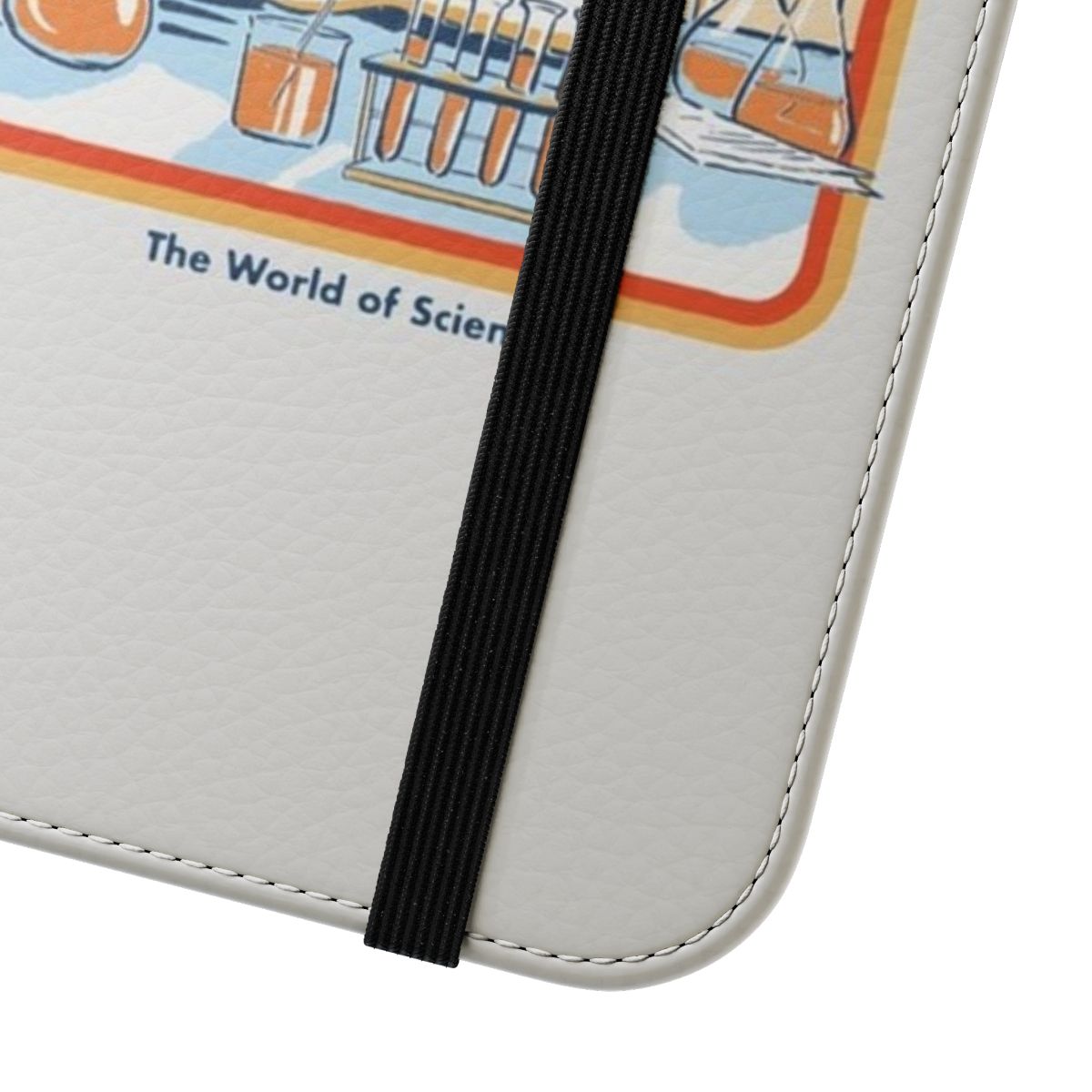 Vintage-inspired flip cover phone case with a humorous "A Cure for Stupid People" design - Close Up