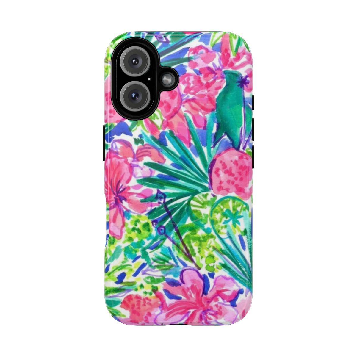 Floral island-themed magnetic tough phone case