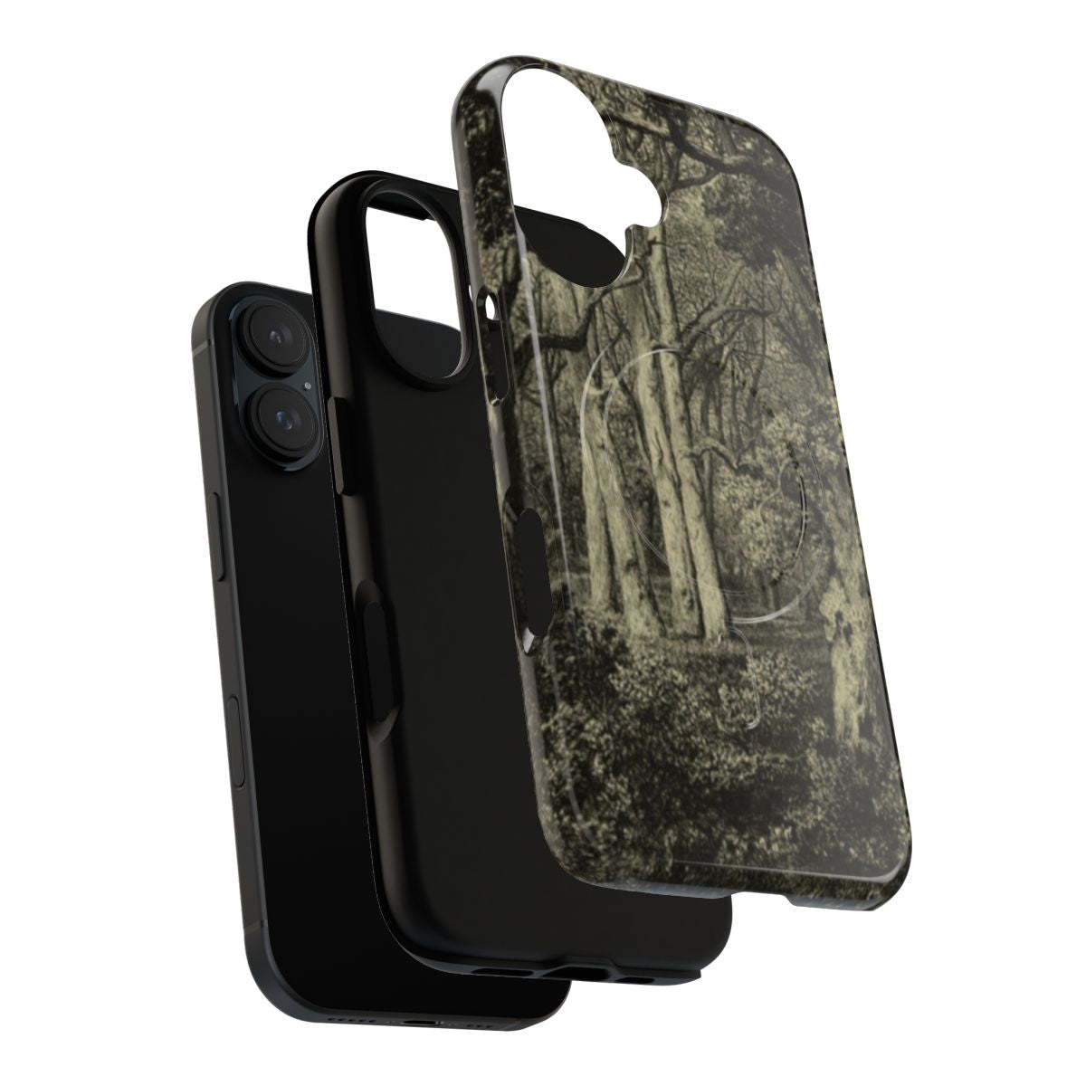 Rustic oak themed magnetic tough phone case with nature and vintage design elements - Layers