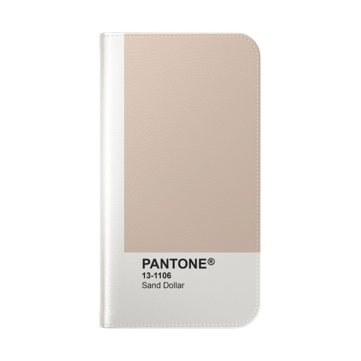 Pantone Inspired Flip Cover Phone Case in Sand Dollar Color - Folded Back