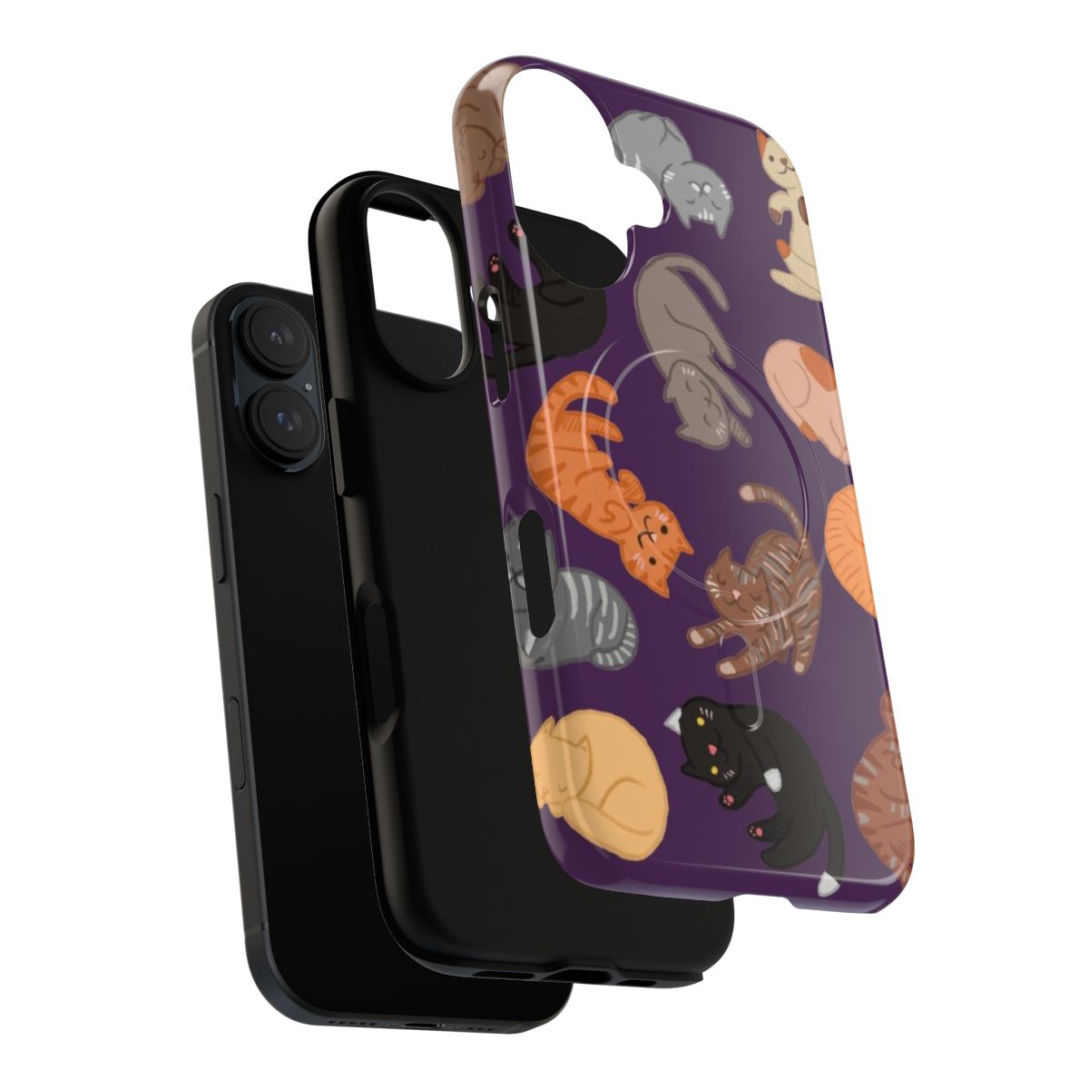 Illustration of playful cats on a durable phone case - Layers