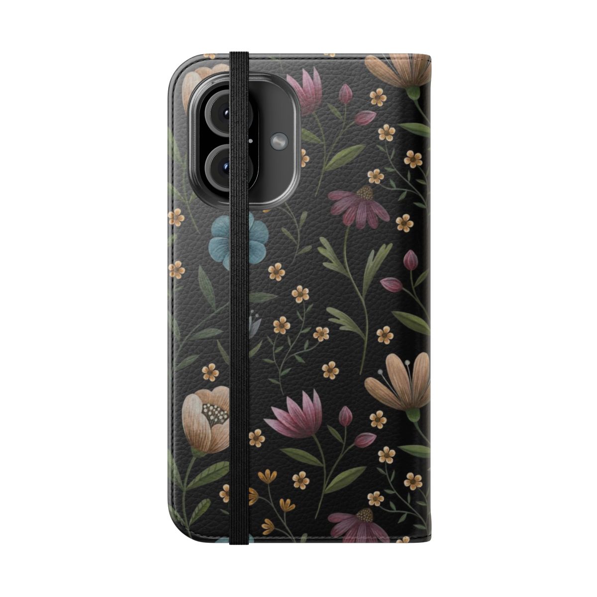 Enchanting floral phone case with a secret garden-inspired botanical design - Folded Front