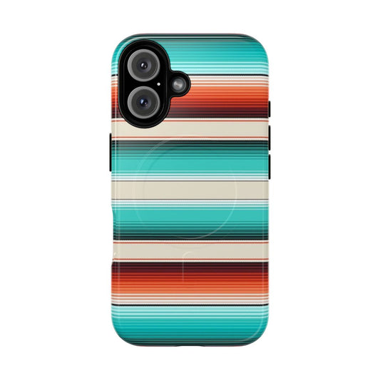 Southwest serape blanket striped pattern on a magnetic tough phone case