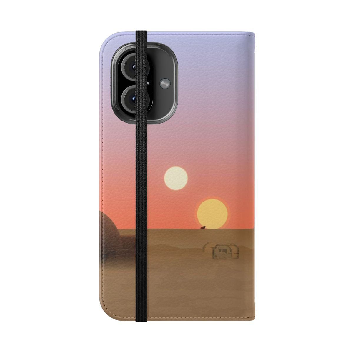 Tatooine Sunset-Inspired Flip Cover Phone Case - Folded Front