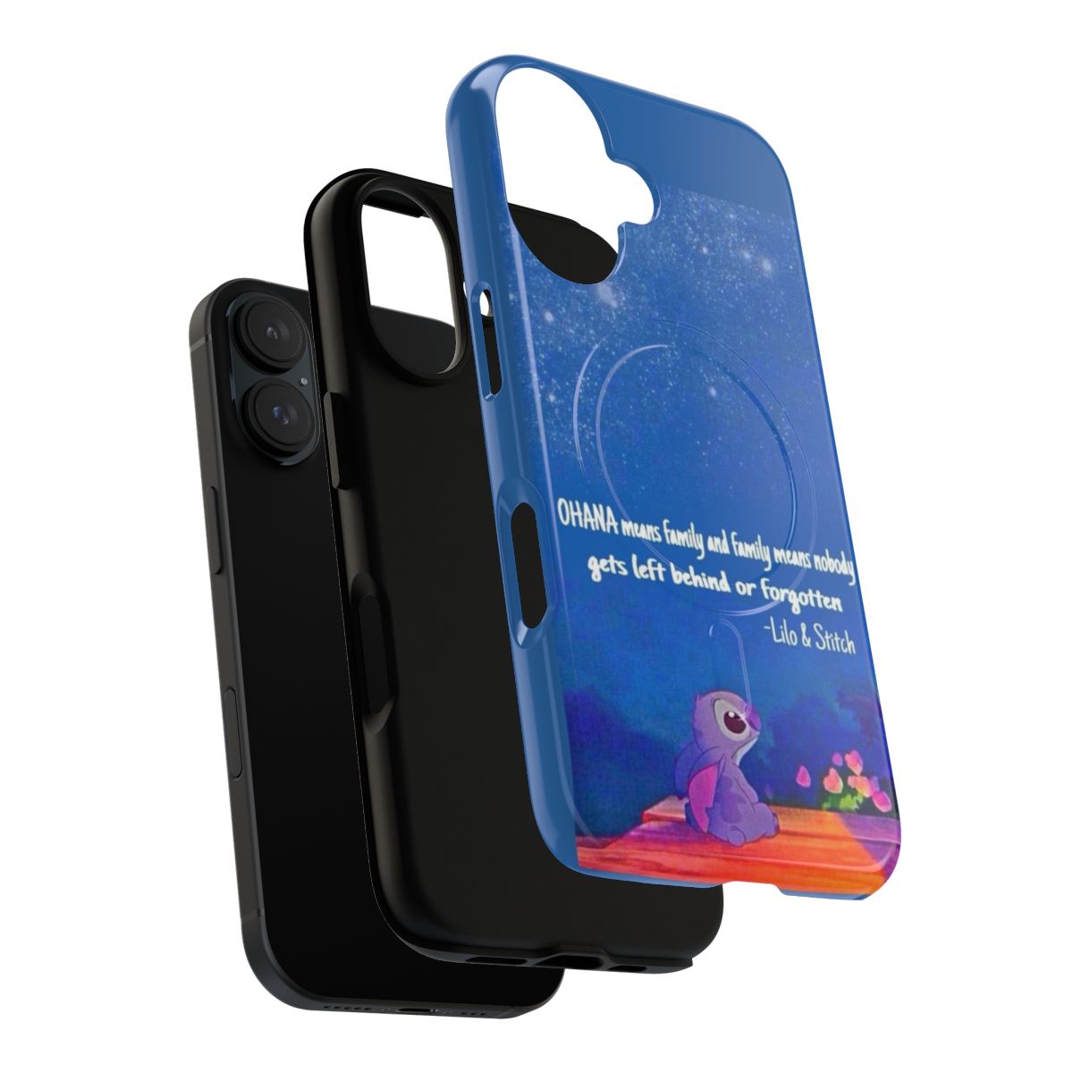 Stitch and Ohana-themed magnetic tough phone case - Layers