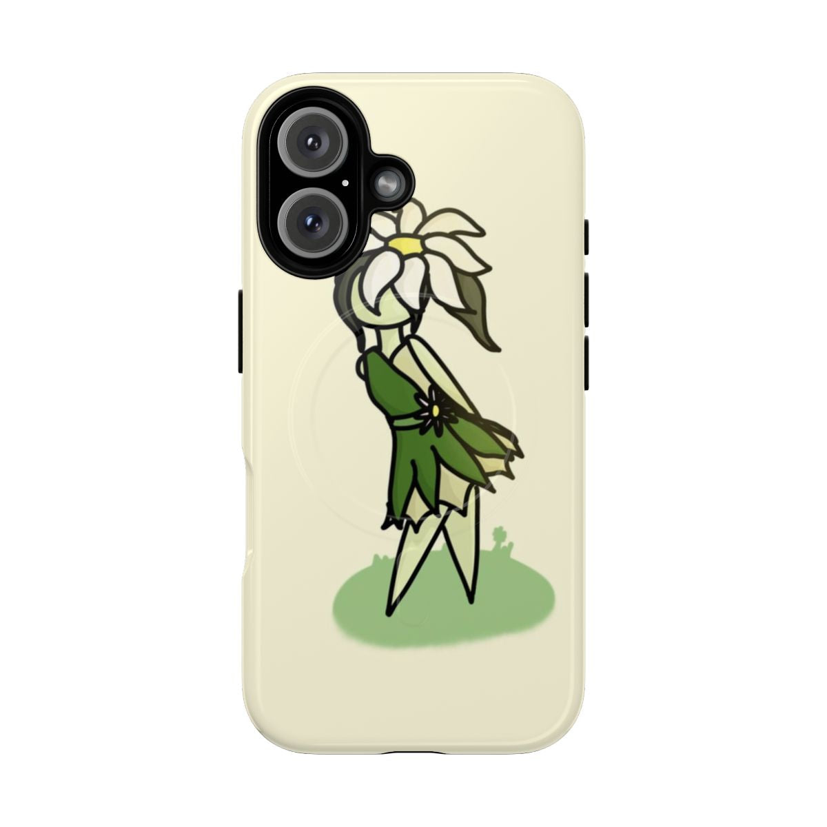 A tough, magnetic phone case featuring a colorful daisy flower design.