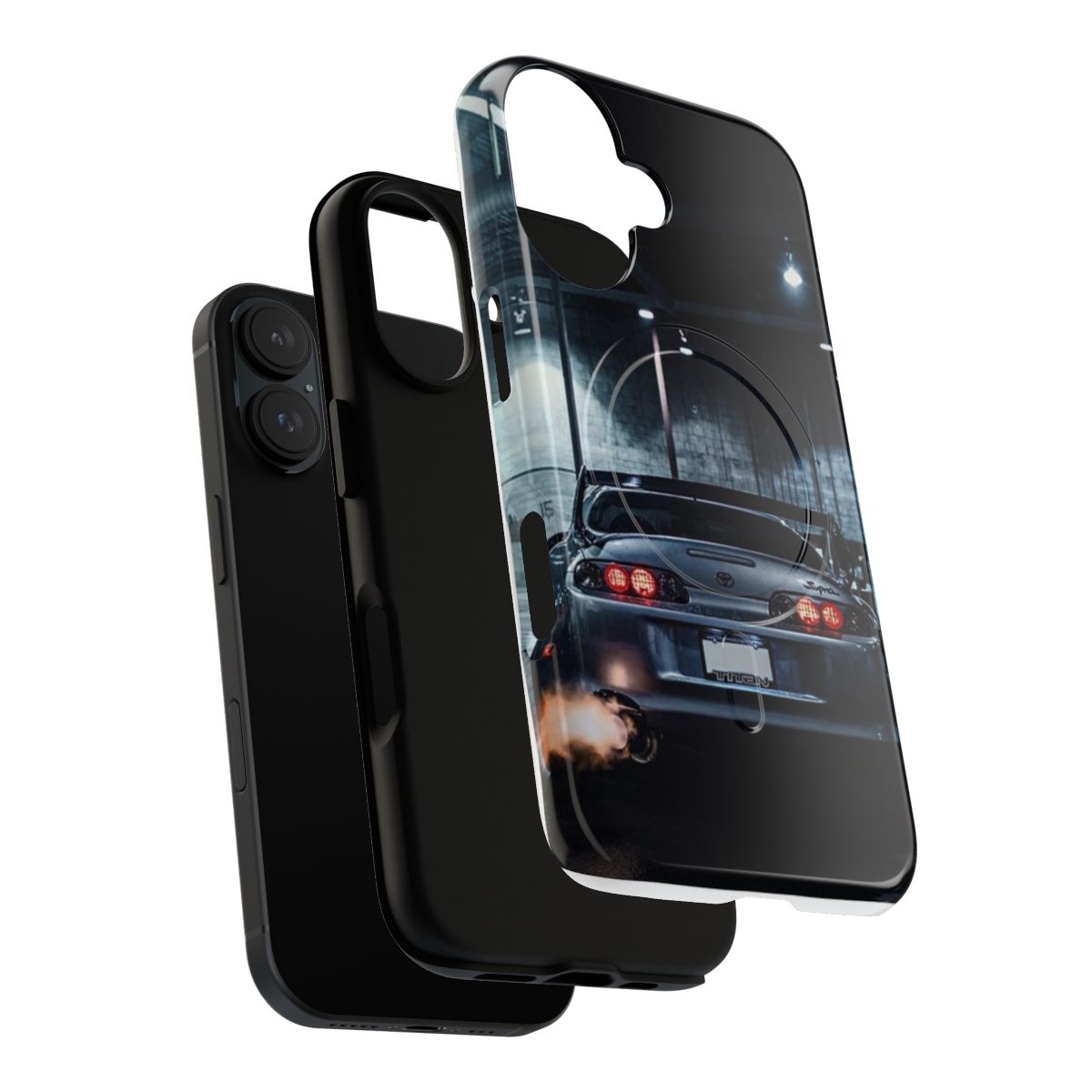 Stylish magnetic phone case featuring a Toyota Supra design for car enthusiasts - Layers