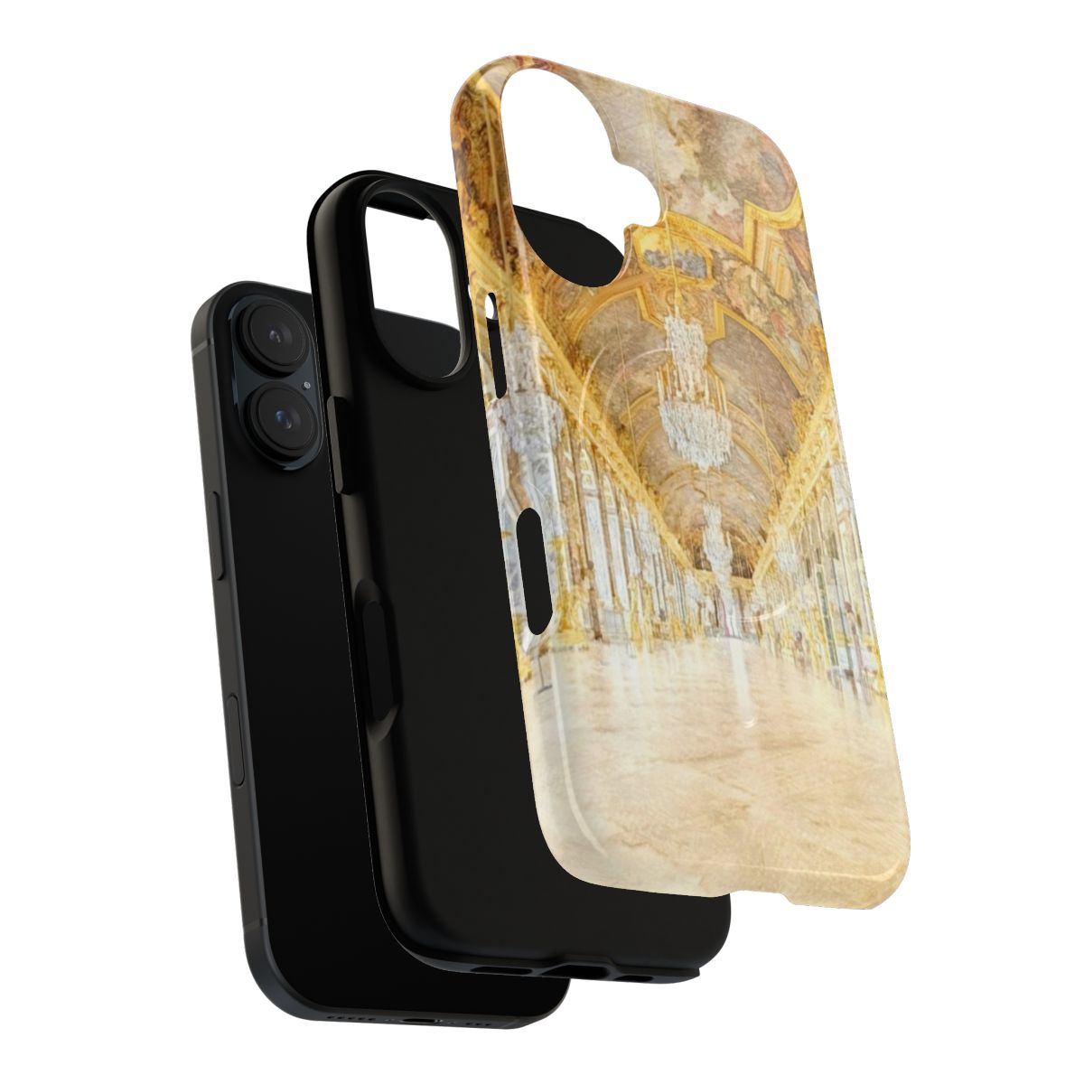 Versailles-inspired magnetic tough phone cases with gold, beige, and ivory details - Layers