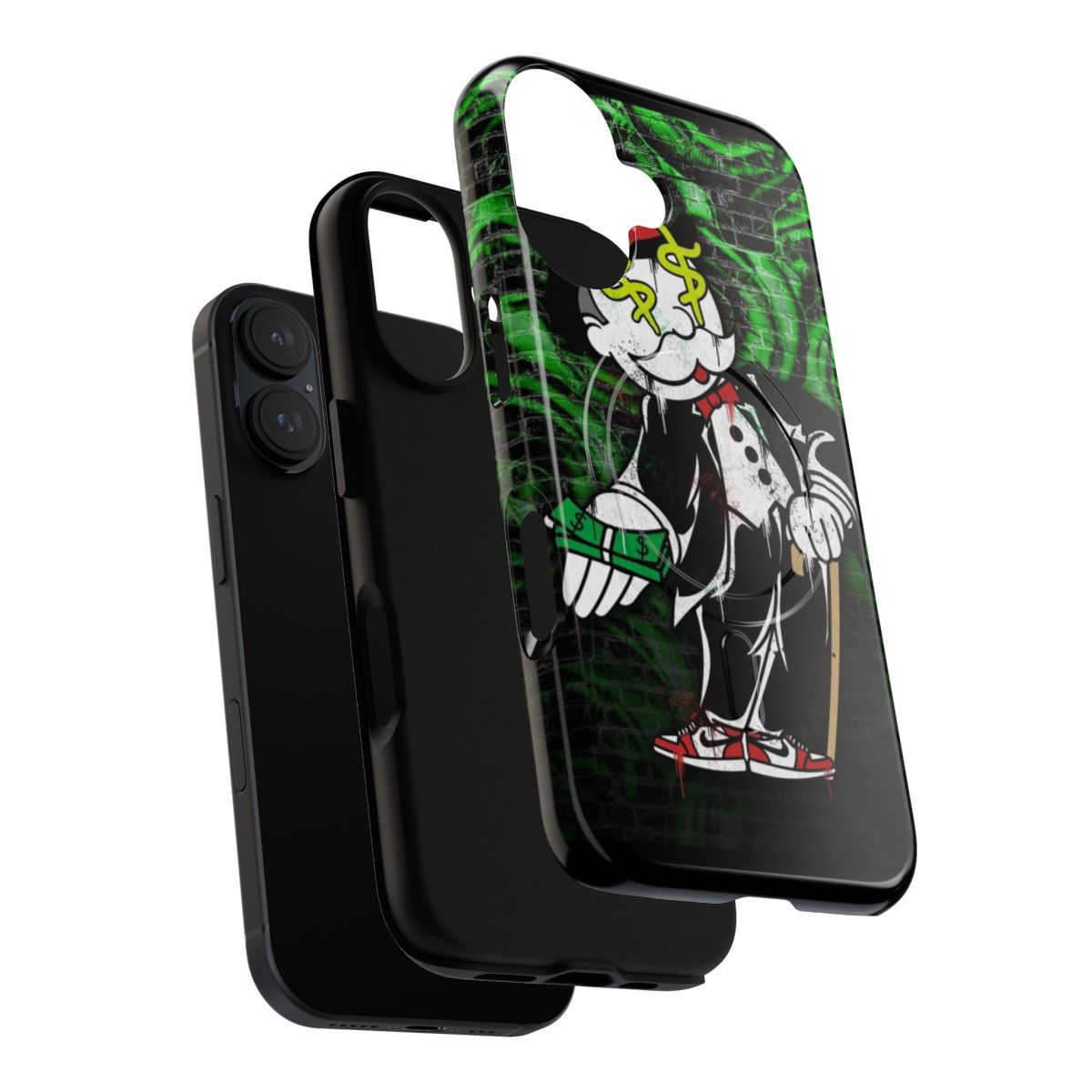 Stylish phone case with a money-themed design, perfect for Monopoly enthusiasts and those seeking a luxurious, wealthy look. - Layers