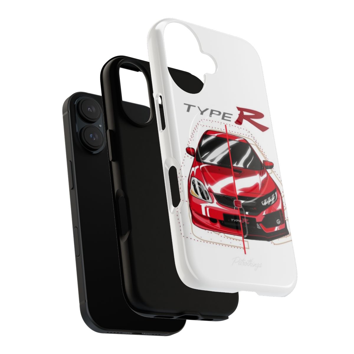 Tough magnetic phone case with type r design - Layers