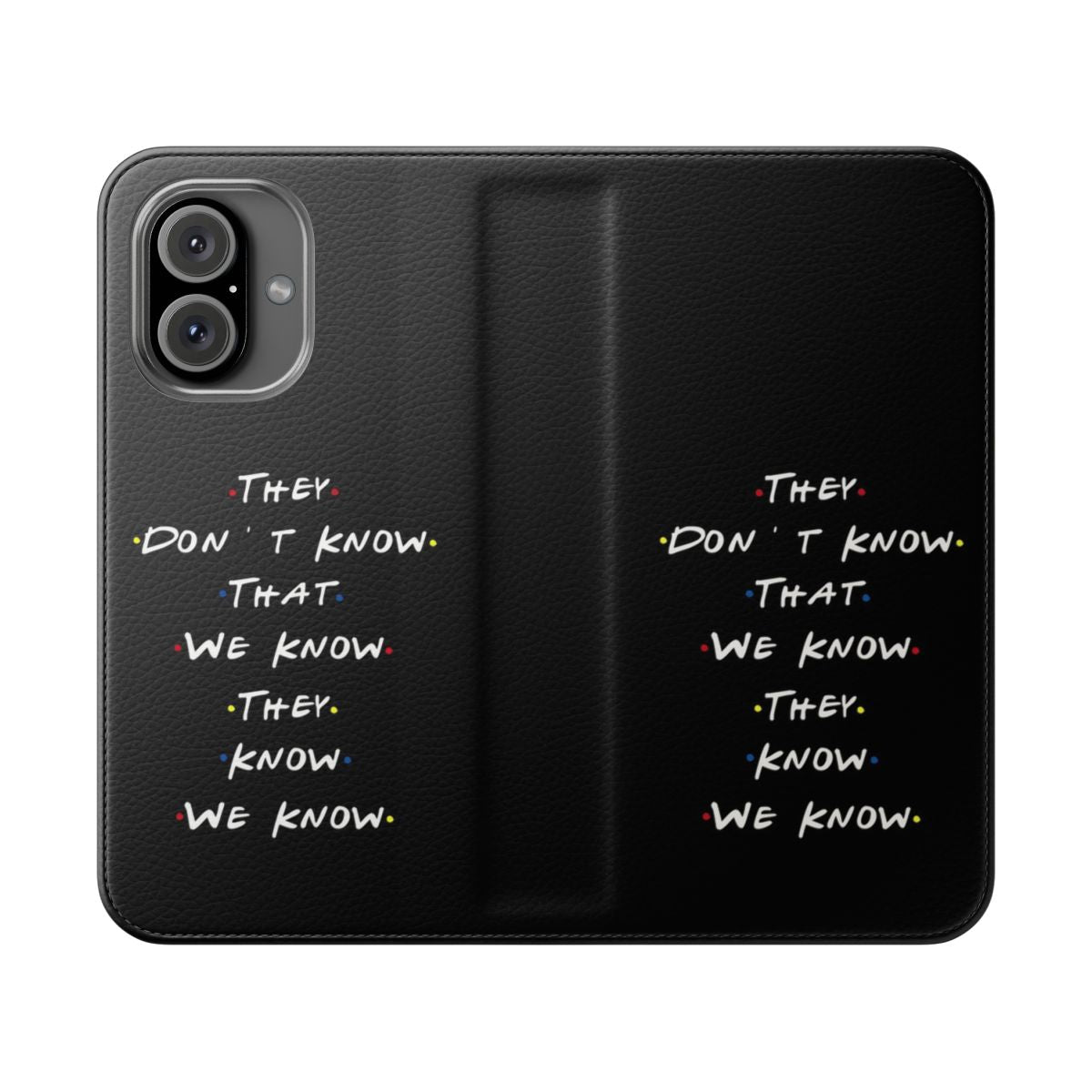 Flip phone case featuring iconic 90s sitcom quotes