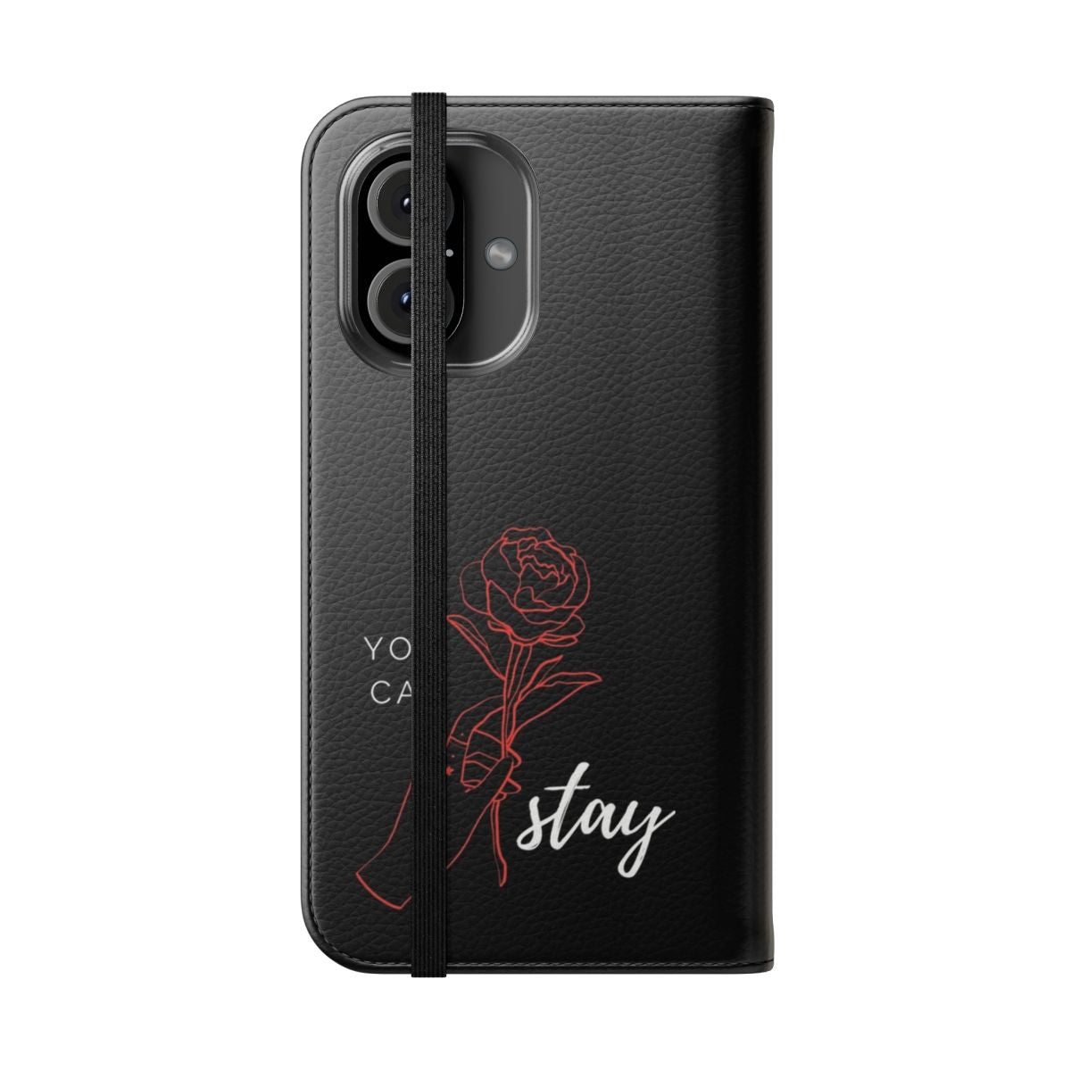 Stray Kids Inspired Flip Cover Phone Case with Lyrics Quote - Folded Front