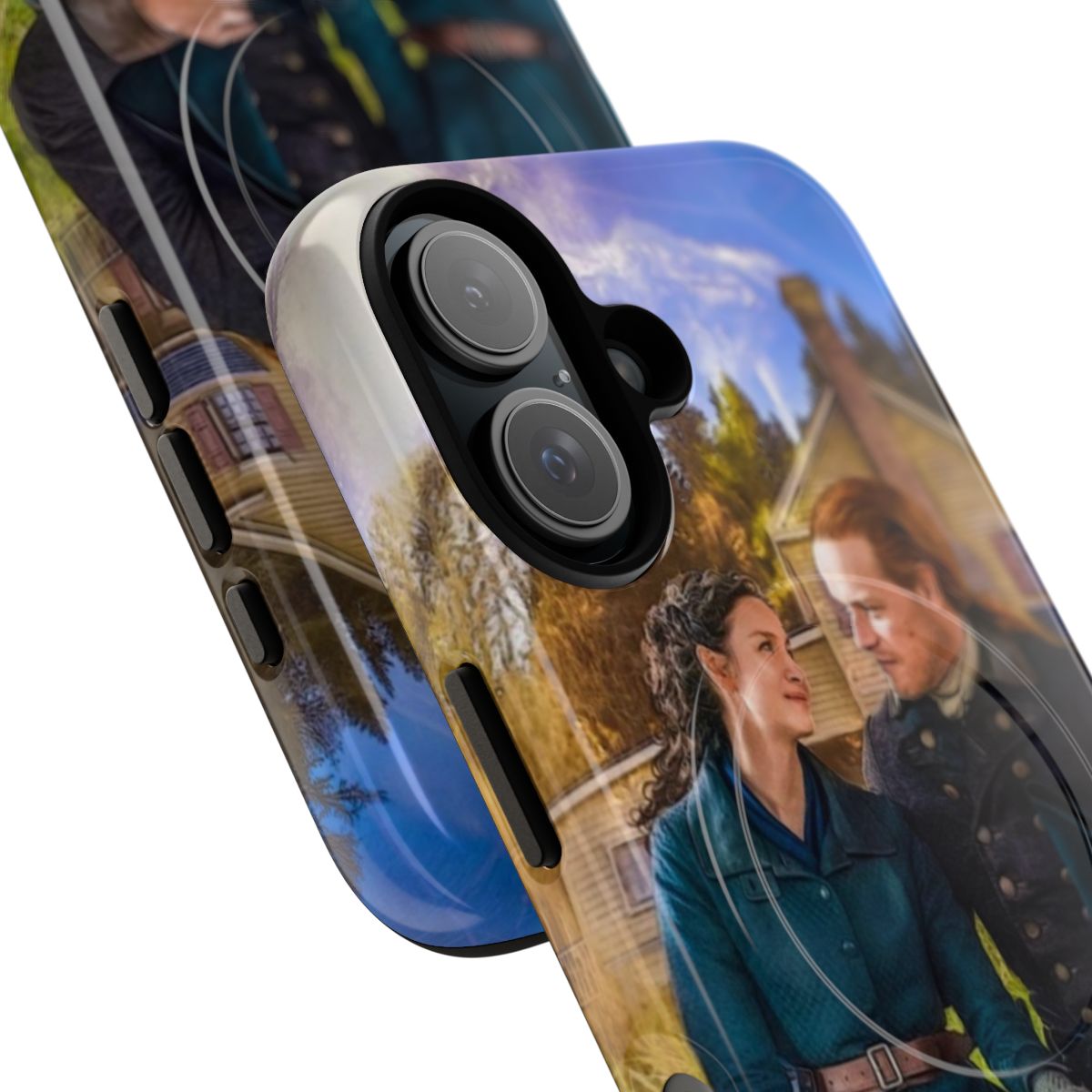 Magnetic tough phone case featuring a scenic ridge landscape design - Detail