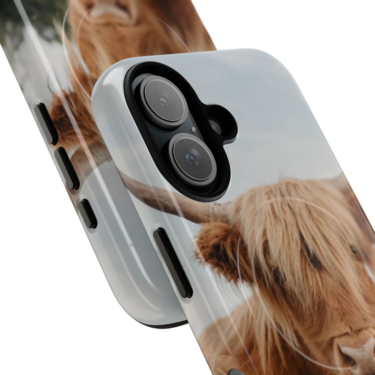 Curious Highland Cow Magnetic Tough Phone Case - Detail