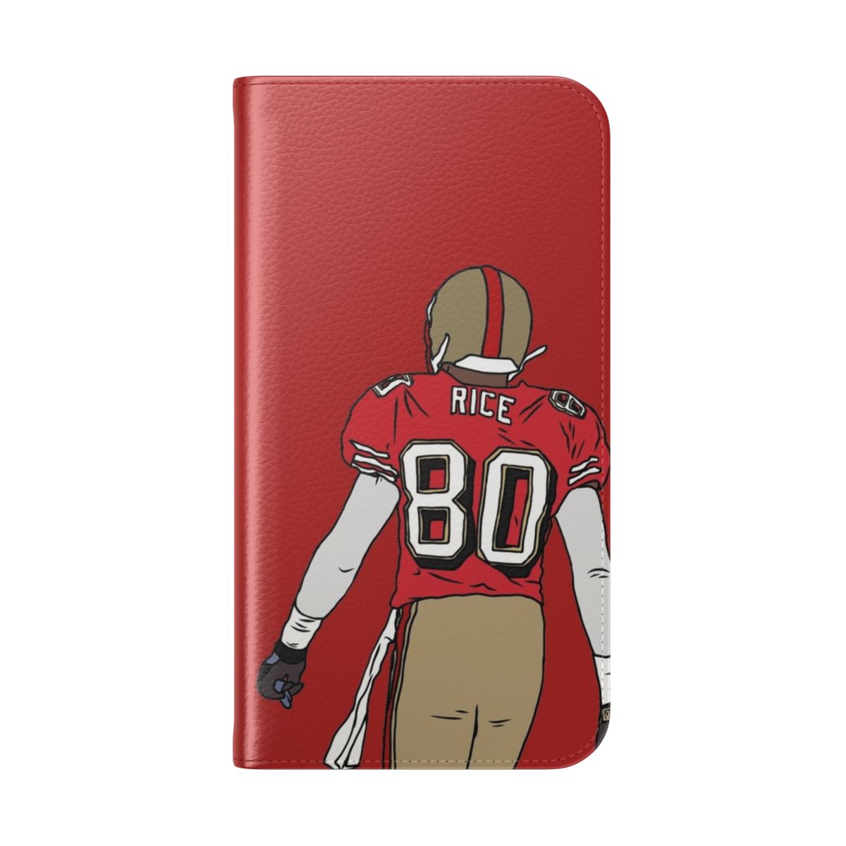 Commemorative Jerry Rice inspired flip cover phone case for sports fans - Folded Back