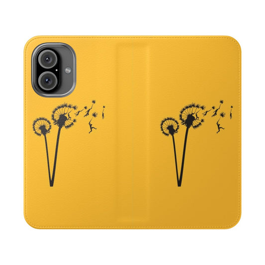 Stylish dandelion-themed flip cover phone case