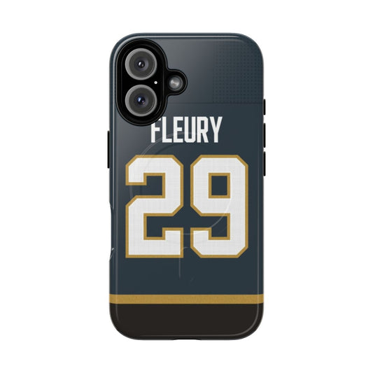 Vegas Golden Knights Magnetic Tough Phone Case with Marc-Andre Fleury Jersey Design