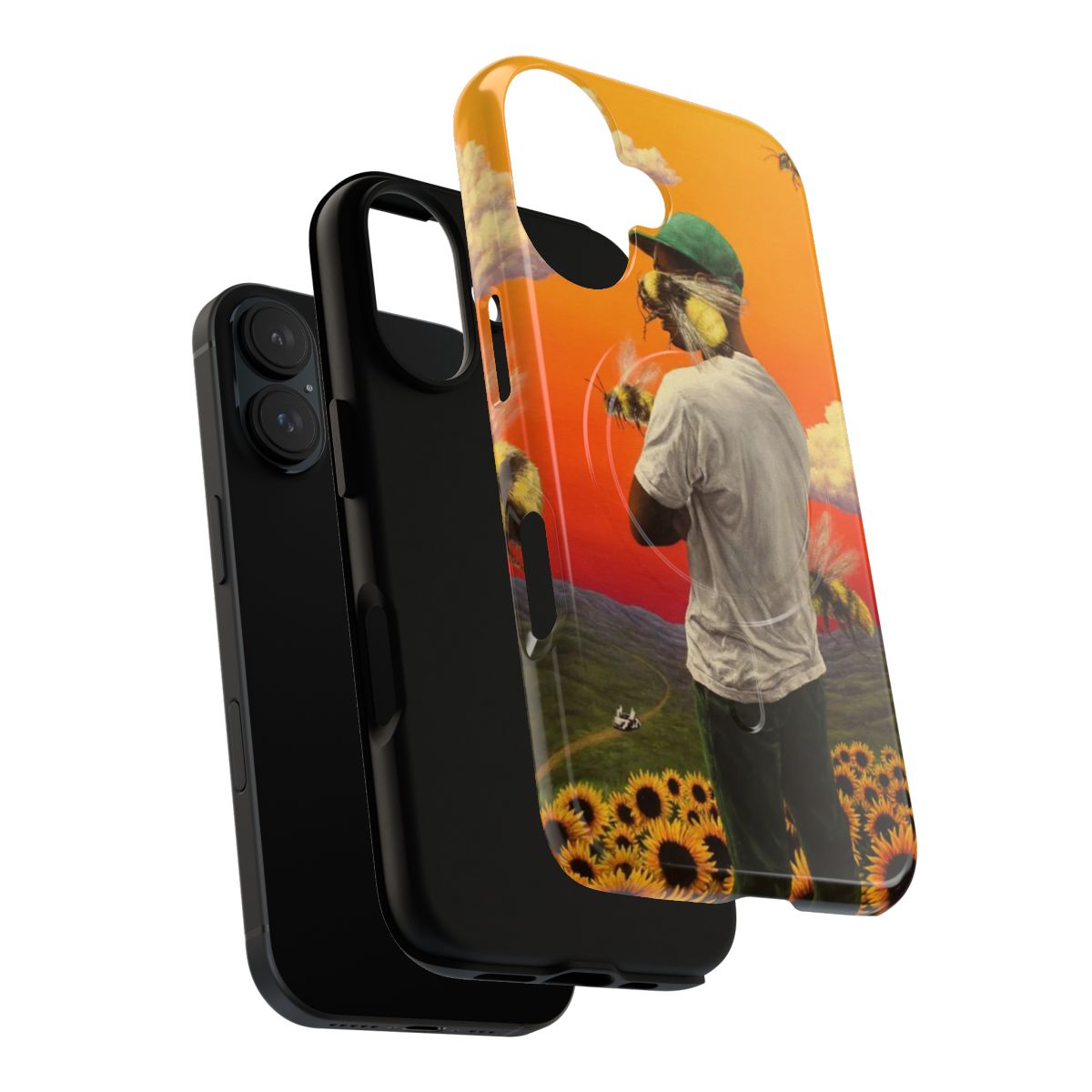 Magnetic tough phone case with a floral design, perfect for flower boy enthusiasts. - Layers