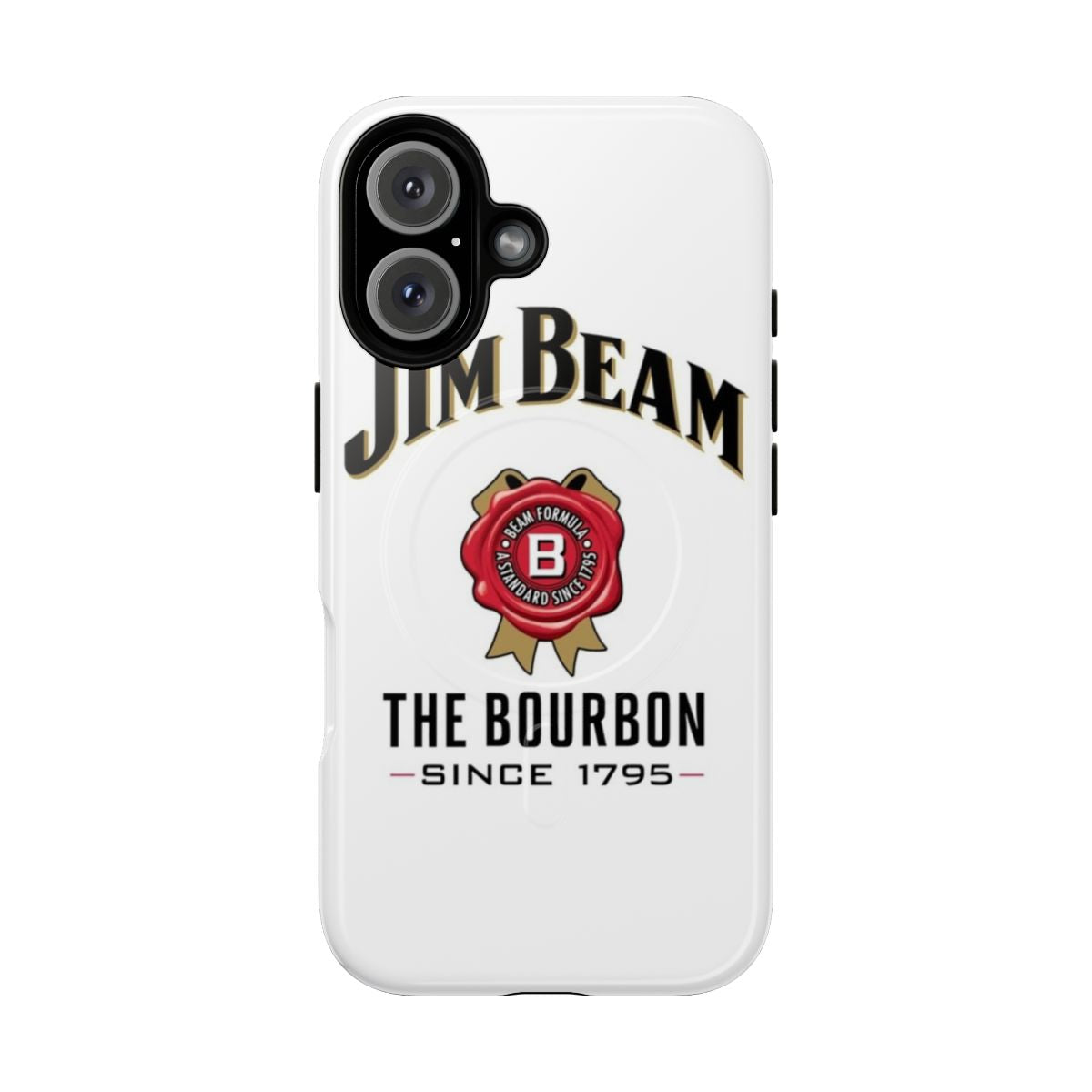 Whiskey-themed magnetic tough phone case with liquor bottle design