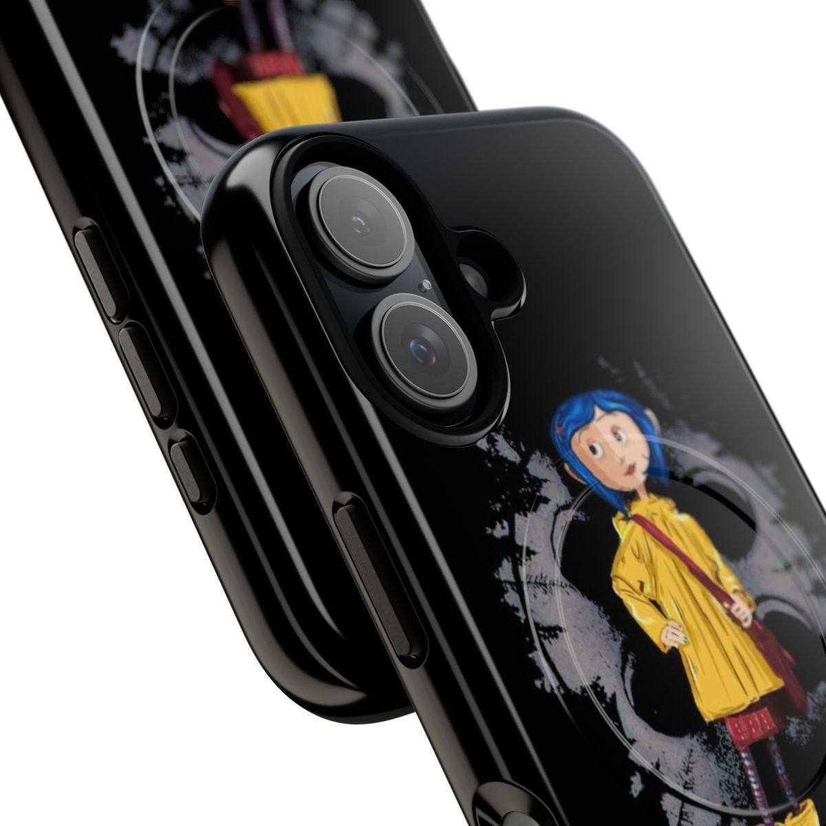 Coraline-inspired magnetic tough phone case with cartoon character design - Detail